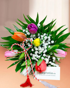 Buchet-7-lalele-si-gypsophila-7