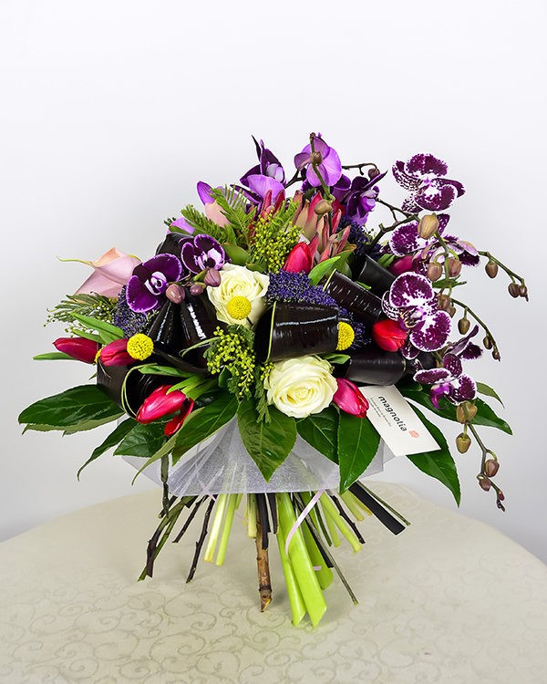 Exotic coloured bouquet