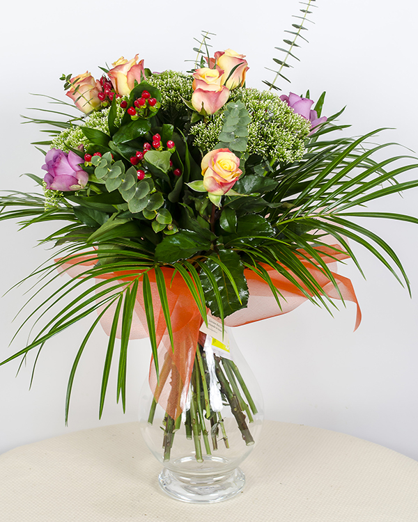 Bouquet with roses and greenery