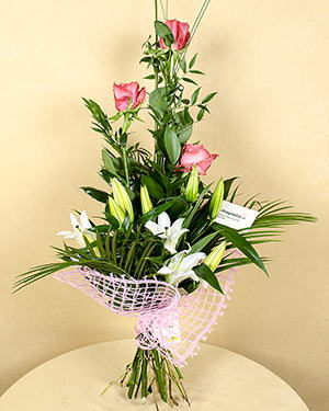 Bouquet imperial lily and roses