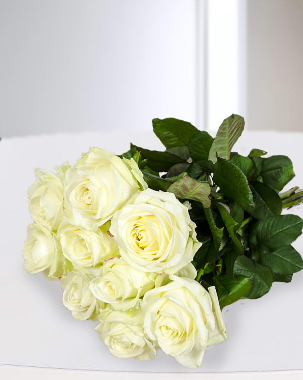 Bouquet with 9 Avalanche roses