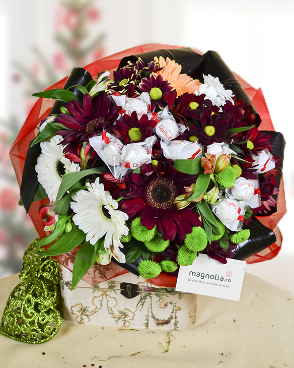 Mix bouquet with Raffaello