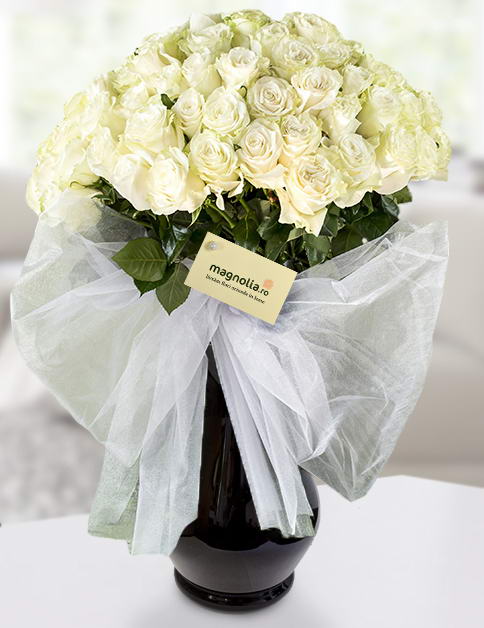 Bouquet with 101 white roses 