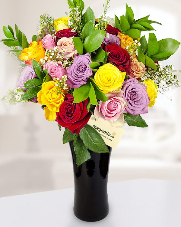 Bouquet of multicolored roses