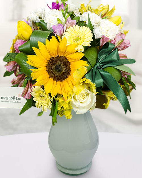 Summer bouquet with mixed cut flowers