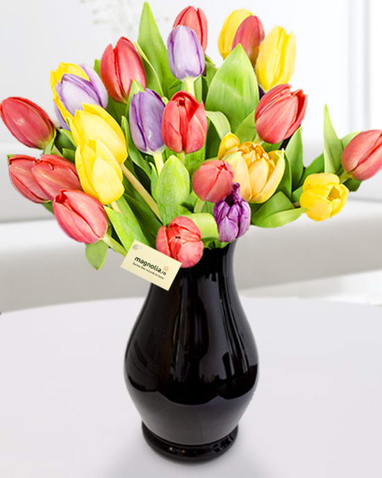 An elegant bouquet of tulips