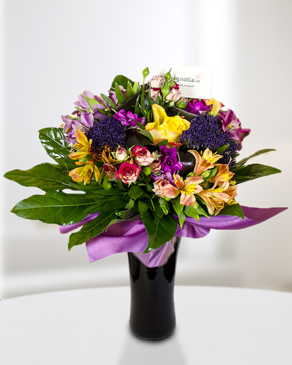 Bouquet with flowers in vivid colours