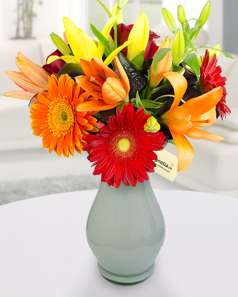 Buchet colorat cu flori vesele