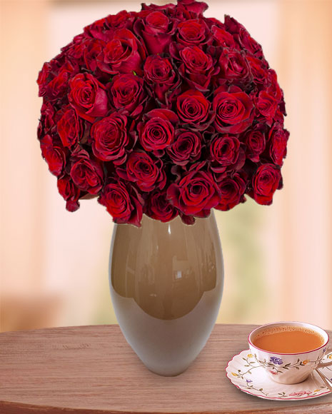 91 red roses bouquet
