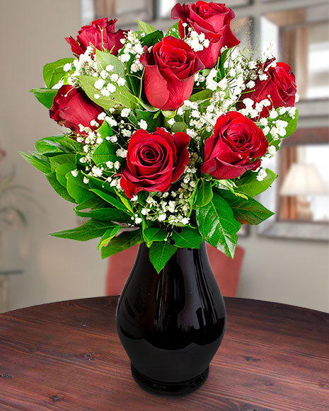 7 red roses bouquet