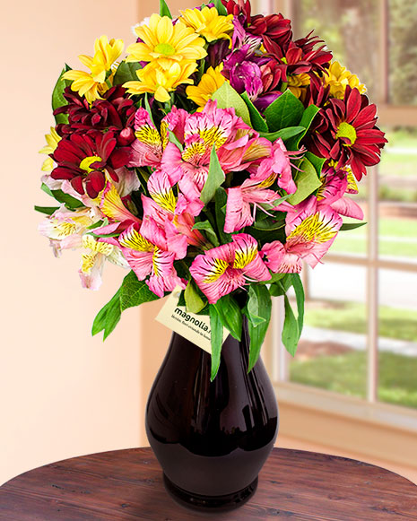 Bouquet with  chrysanthemums and alstroemeria
