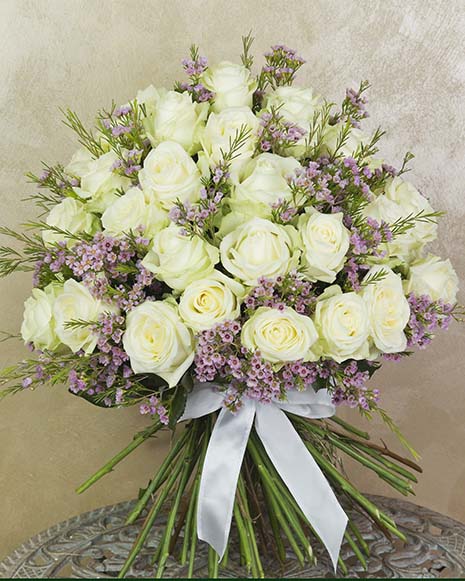 Luxury bouquet with white roses