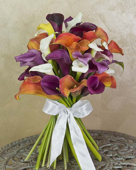 Luxury bouquet with calla lilies