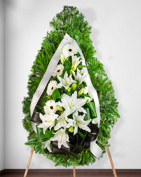 Coroana Funerara Cu Flori Taiate