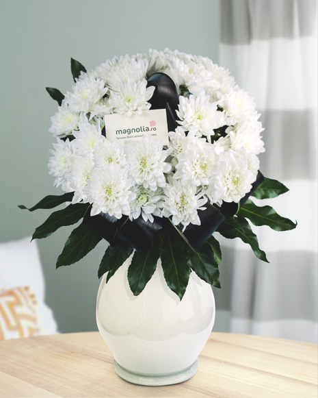Buchet cu crizanteme albe