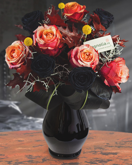 Black roses bouquet