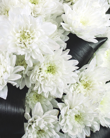 Funeral bouquet of white flowers