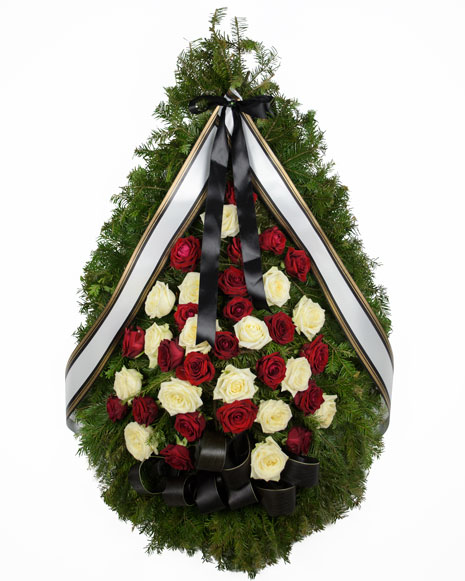 Funeral wreath with roses