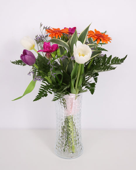 Bouquet of tulips and freesias