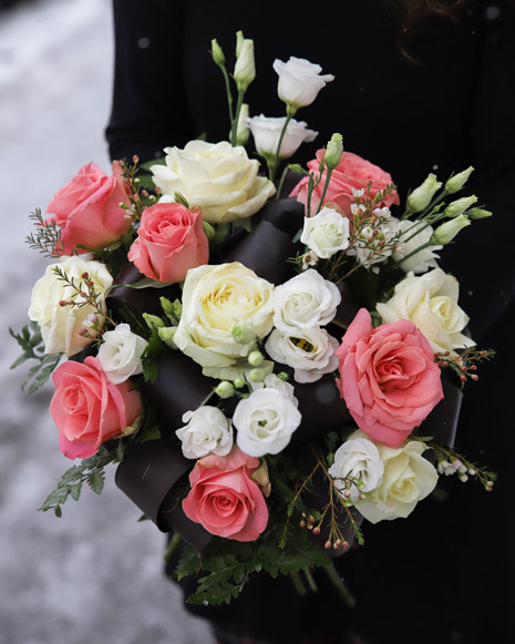 Delicate bouquet with roses