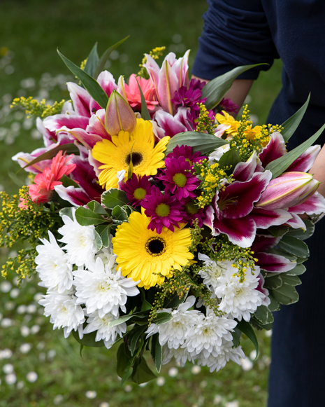 Bouquet gerbera and chrysanthemums 