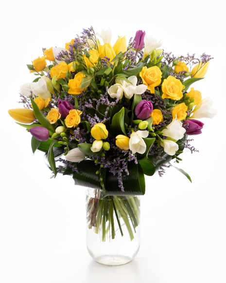 Bouquet of mix tulips and freesias