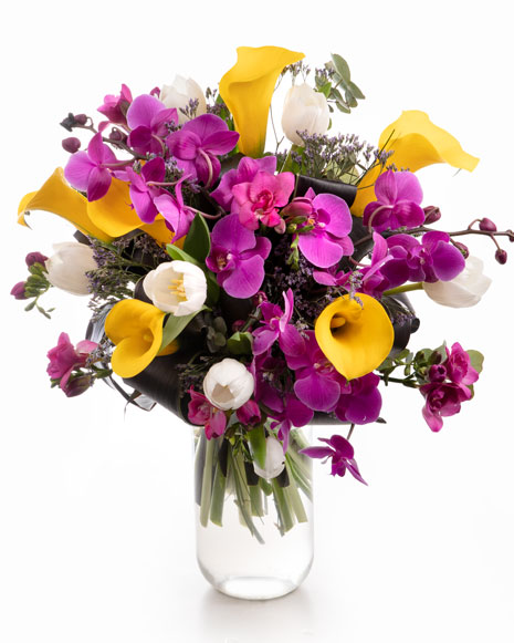 Orchid and calla lilies bouquet 