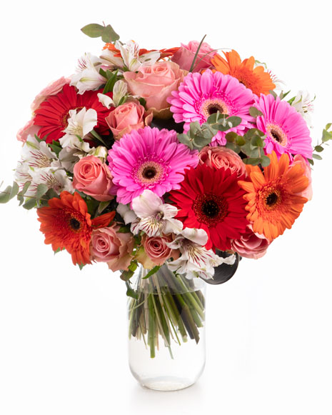Colored flowers in a mix bouquet