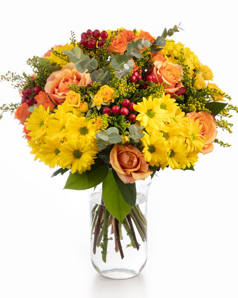 Buchet Cu Flori Galbene Si Orange