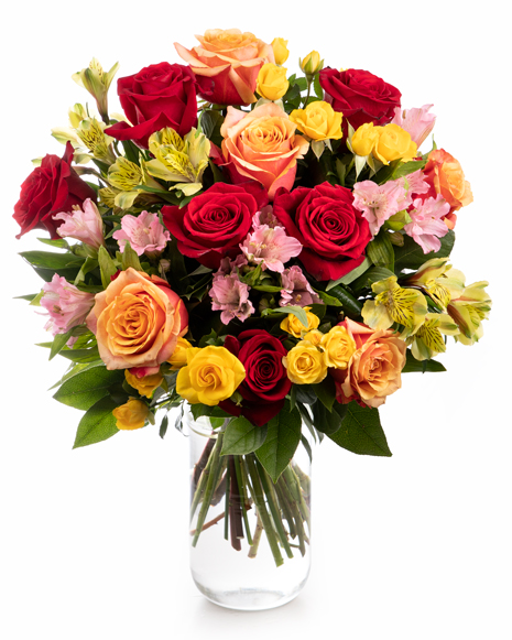 Bouquet of roses and alstroemeria