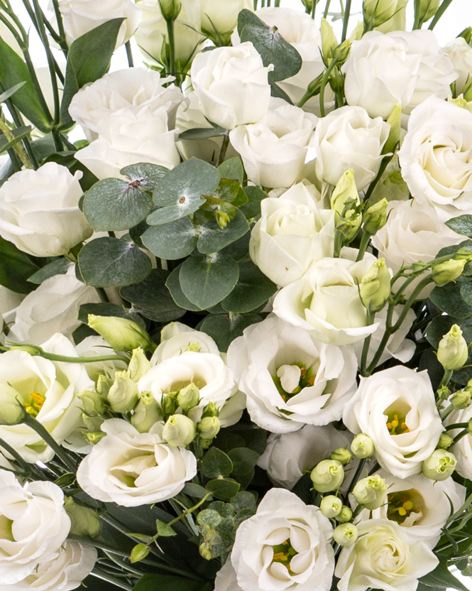 Bouquet with eustoma and eucalyptus