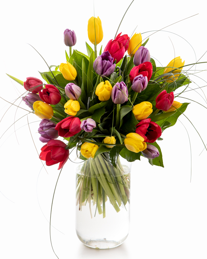 Bouquet of mixed tulips