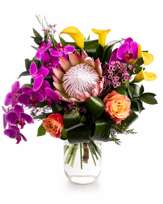 Exotic bouquet with long lasting flowers