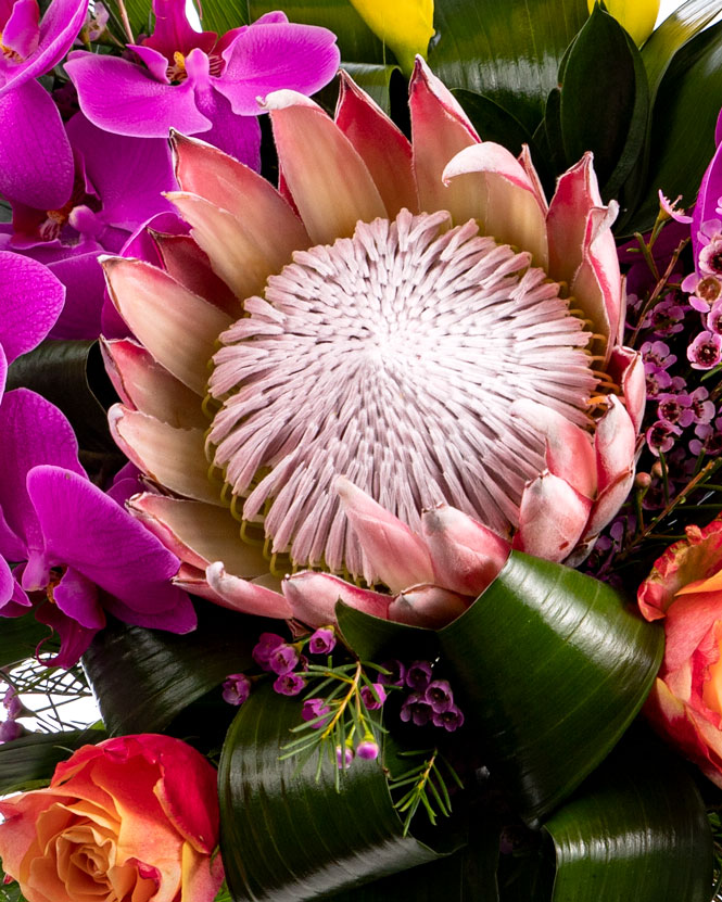 Exotic bouquet with long lasting flowers