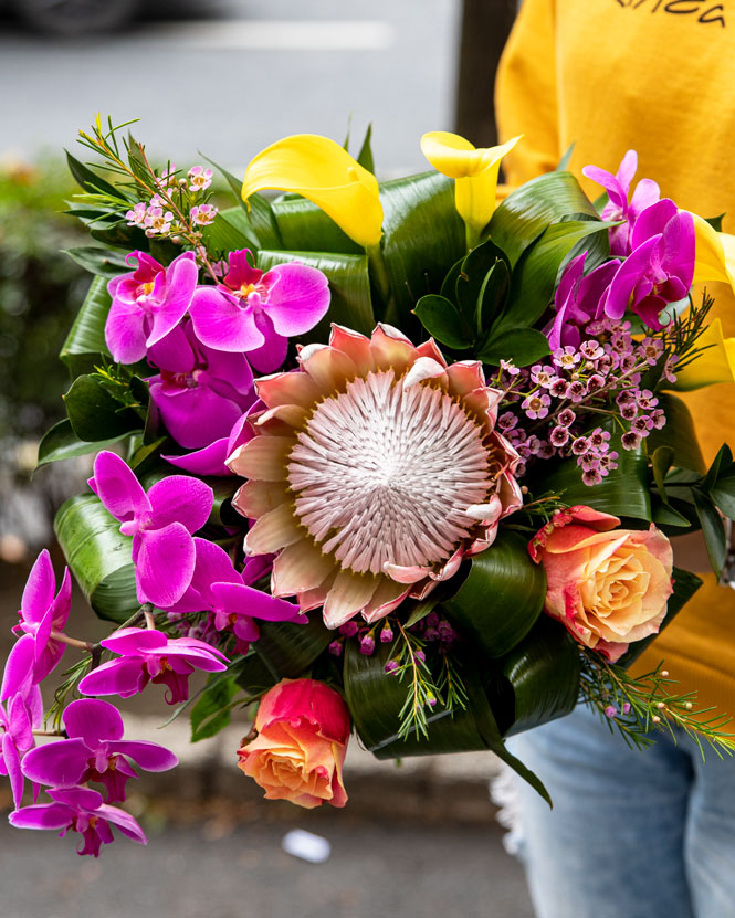 Exotic bouquet with long lasting flowers