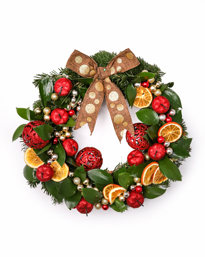 Wreath with Christmas decorations