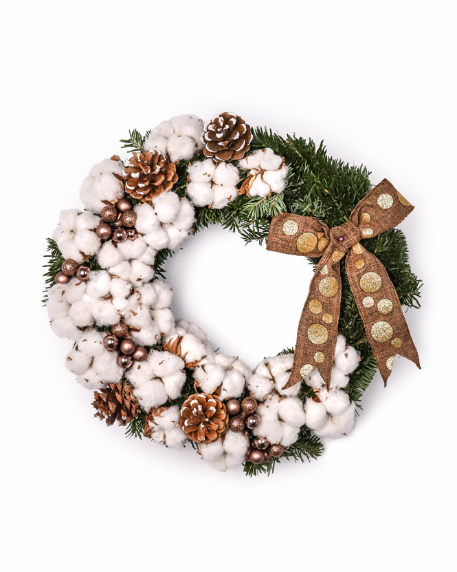 Cotton Christmas wreath