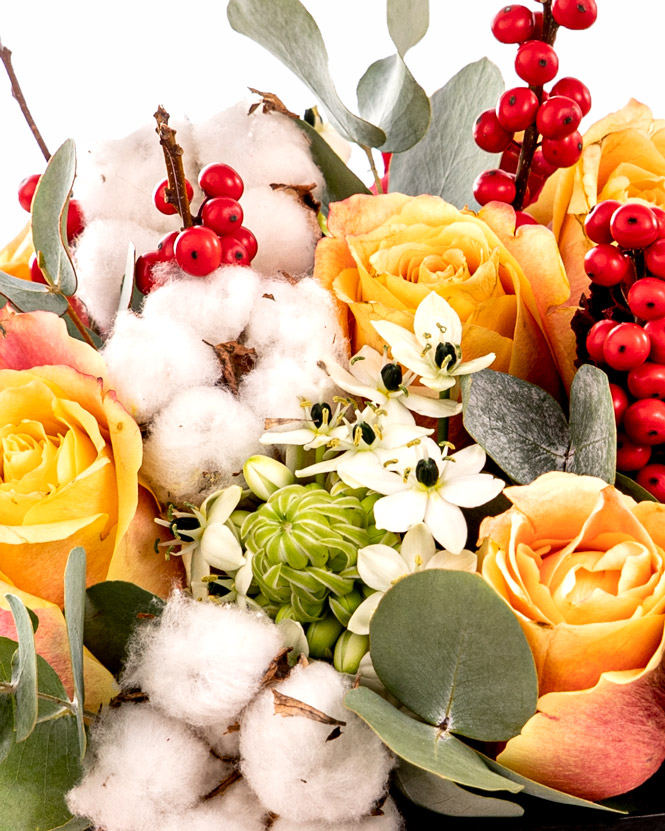 Winter floral arrangement