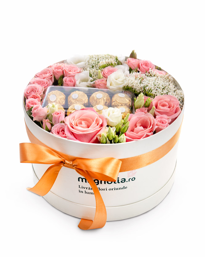 box with roses