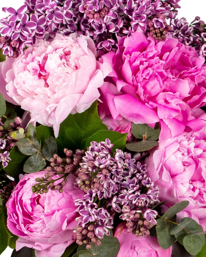 Bouquet with lilacs and peonies