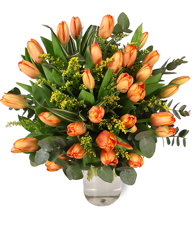 Orange tulip bouquet