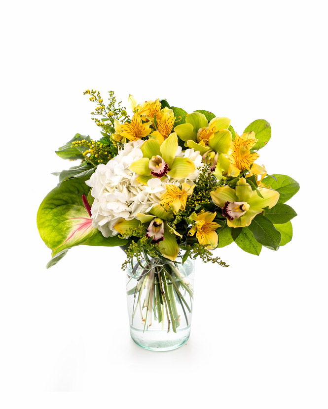 Cymbidium and Hydrangea bouquet