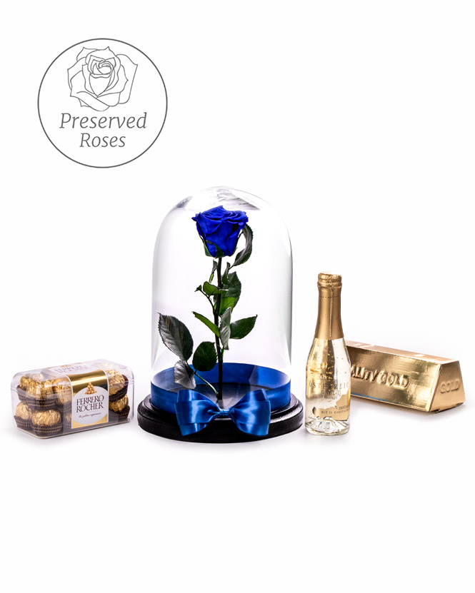 Blue preserved rose