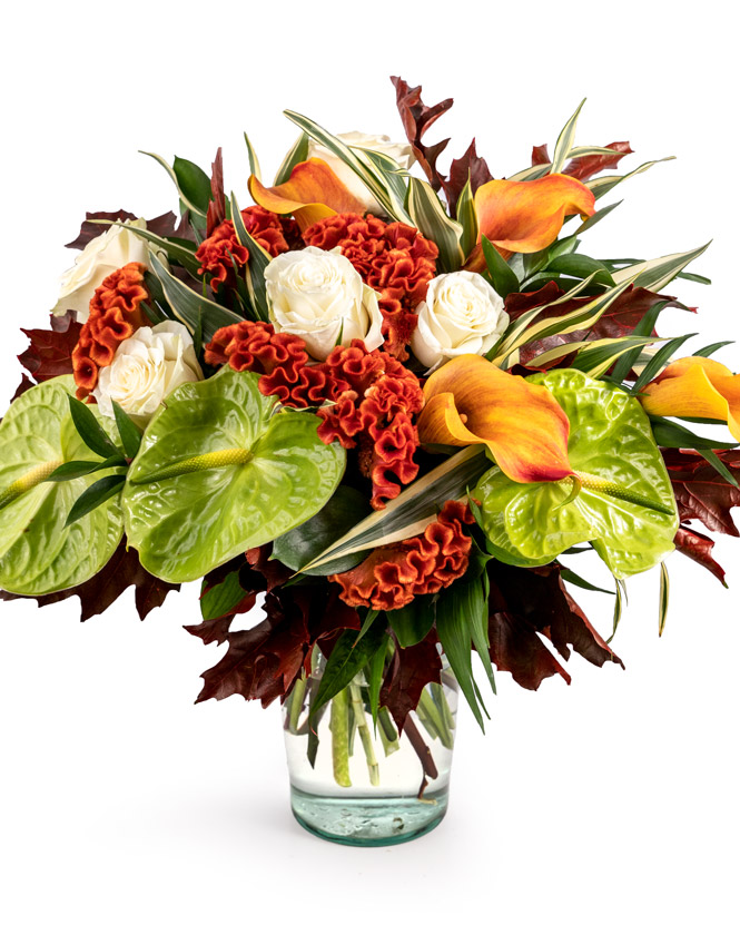 Bouquet with rusty leaves