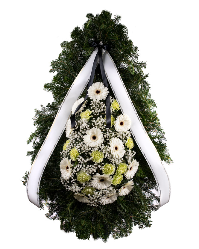 Funeral wreath with gerberas