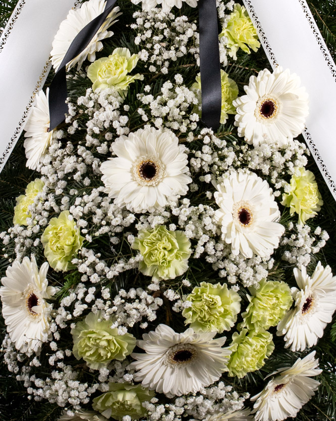 Funeral wreath with gerberas
