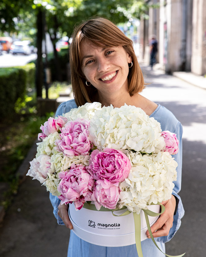 Peony and Hydrangea arrangement