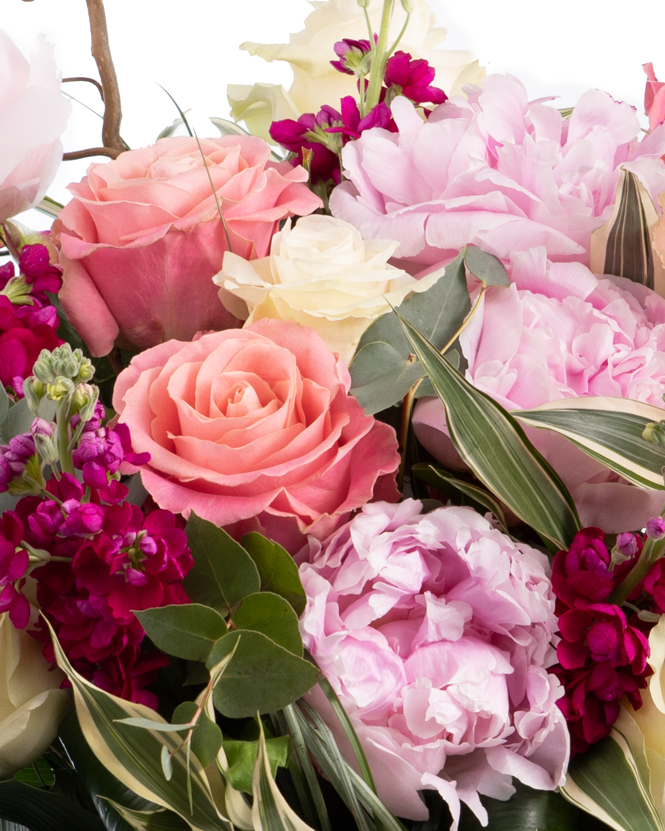 Bouquet of peonies and roses