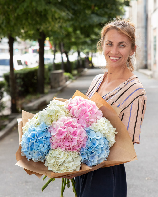 Pastel hydrangea bouquet