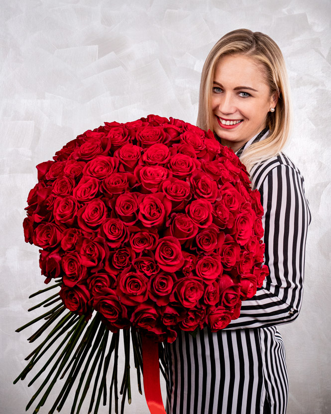 101 Red Freedom Roses Bouquet